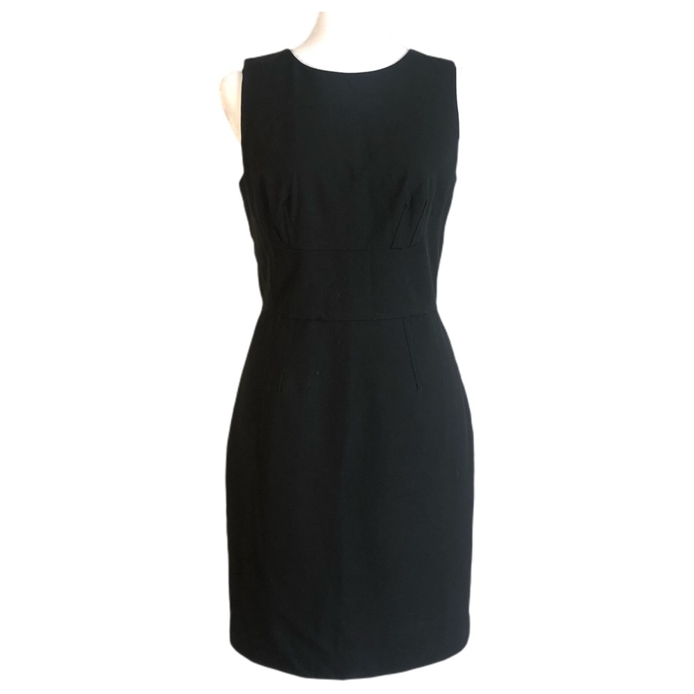 Ann Taylor Petite Black Sheath Dress Exposed Seams
